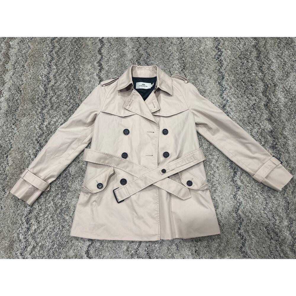 Coach Cream/Pink Color Womens Pea Coat Light Duty Women’s Size XS